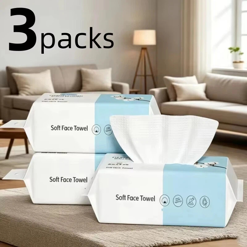 Kiss Beauty Makeup Remover - Serviettes faciales jetables épaisses en coton