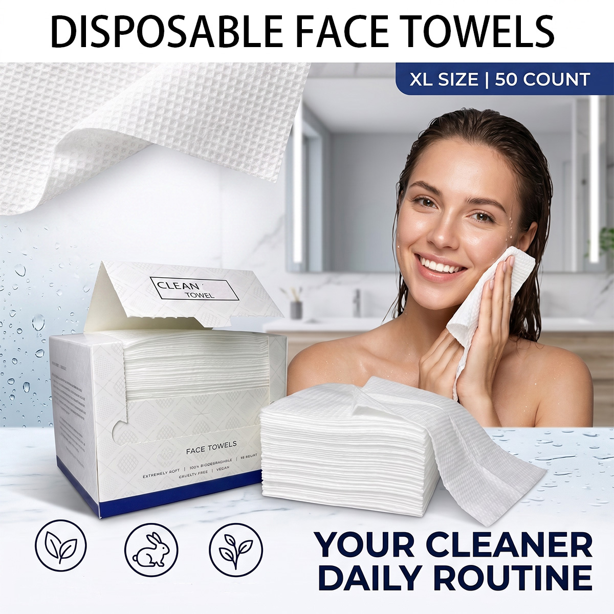 50 pièces/boîte, serviettes je - Kiss Beauty Makeup Remover avis et prix