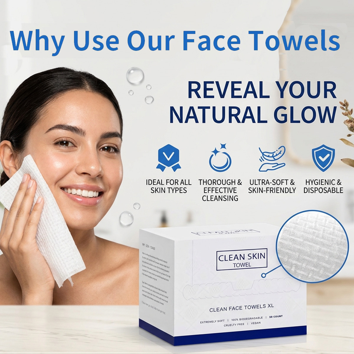 50 pièces/boîte, serviettes je - Kiss Beauty Makeup Remover avis et prix