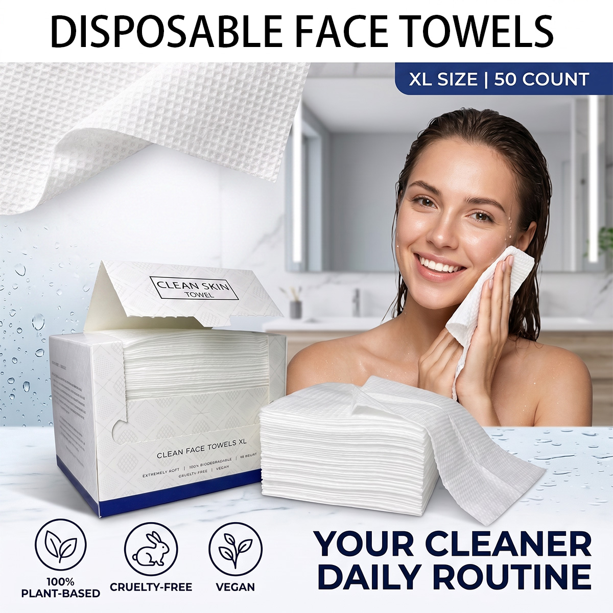 50 pièces/boîte, serviettes je - Kiss Beauty Makeup Remover avis et prix